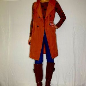 SHEIN Brown Faux Suede Vest/Dress size medium